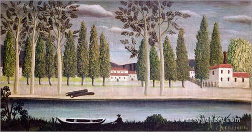 By the River, c. by Henri Rousseau paintings reproduction